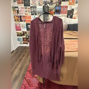 Free People Deep Purple Cardigan Sweater